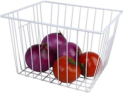 Freezer Baskets Storage Organizer, Refrigerator Metal Wire Basket bins, Household Bins with Built-in Handles for Kitchen Cabinets, Freezer, Pantry, Closets, Bathrooms, 4 Packs - Image 4