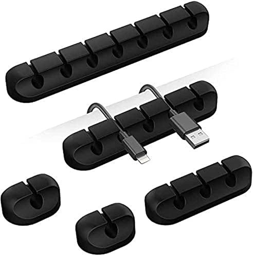 TviewSmart Cord Organizer for Desk, 5 Pack Cord Holders, Cable Clips, Black by TviewSmart