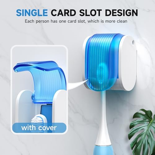 Toothbrush Holders for Bathrooms【Upgrade Single Slot Design】 Toothbrush Holder Wall Mounted with Cover Moisture-Proof and Dust-Proof Toothbrush Storage Organizer for Shower Family and Travel 2PCS - Image 4
