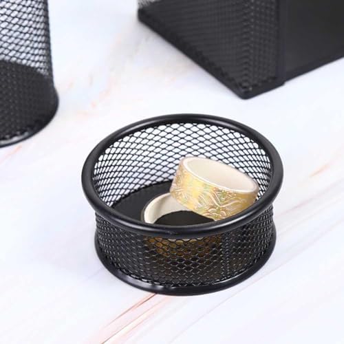 2 Pcs Metal Paper Clip Holder Mesh Paperclip Bowl Binder Clip Dispenser Desk Bobby Pin Hair Clip Container Organizer for Home Office Classroom School, Black - Image 3