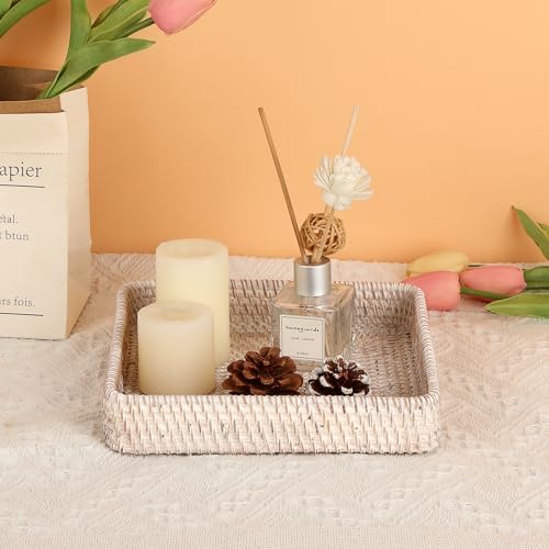 Hipiwe Rattan Key Basket Tray for Entryway Handwoven Wicker Fruit Bowl - Image 5