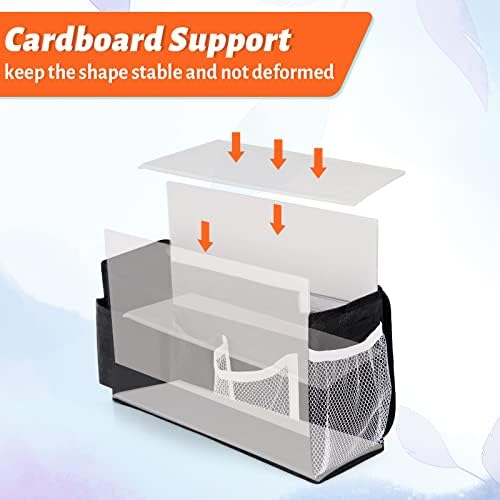 Bedside Caddy, Bedside Storage Bag Hanging Organizer for Bunk Dorm Bed Rail - Image 4