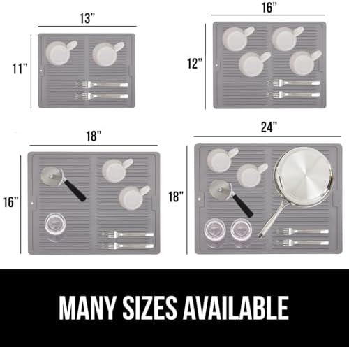GORILLA GRIP Patented BPA-Free Silicone Dish Drying Mat, 18x24, Gray - Image 5