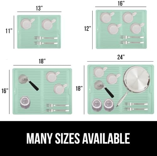 GORILLA GRIP Patented BPA-Free Silicone Dish Drying Mat, 16x12, Mint - Image 5