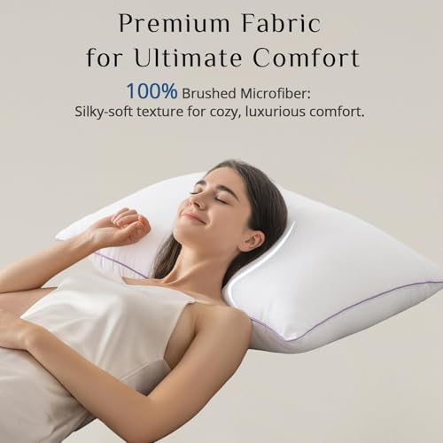 JOLLYVOGUE Pillows Standard Size Set of 6, Washable Supportive 6 Pack Bed Pillows with Super Soft Down Alternative Fill, Luxury Fluffy Hotel Quality for Side, Back and Stomach Sleepers - Image 4
