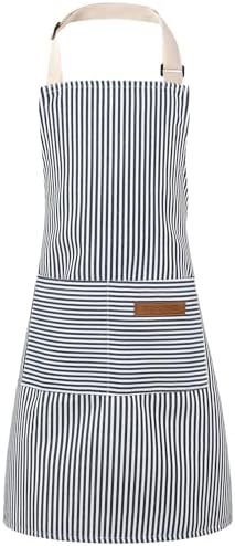 Stripes Kids Apron, Kids Cooking Aprons with 2 Pockets, Cute Kids Aprons for Cooking for Boys and Girls by XLSXEXCL