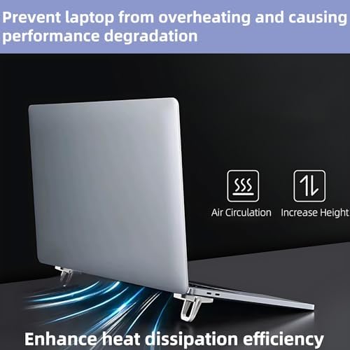 Portable Laptop Stand Zinc Alloy Anti-Slip Keyboard Riser Suitable for 10-17 Inches Laptops, Black - Image 3