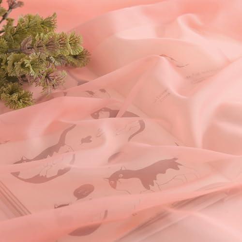 NICETOWN Sheer Scarf Curtain for Bedroom - Soft Voile Textured Window Topper Curtain Valance for Princess/Daughter Room Decor (W60 x L216, 1 Pack, Coral) - Image 4