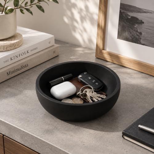Large Concrete Key Bowl for Entryway Table - 7.9" Key Holder Bowl for Keys - Image 5