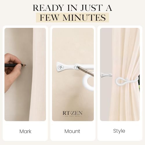 RTZEN Metal Curtain Tiebacks, Drapery Holders for Wall, 2 Pcs - Image 7