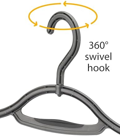 Whitmor Slim Sure-Grip Hangers with Swivel Hook - White and Gray - Set of 20 - Image 4