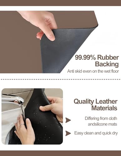 Dish Drying Mat for Kitchen Counter, 16"x24" Pad with Rubber Backed (Brown) - Image 5