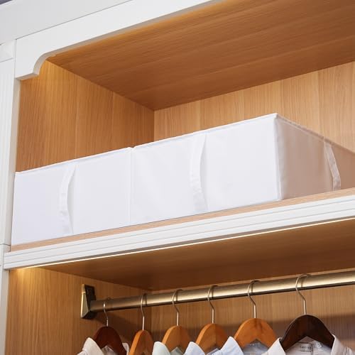 TYEERS Under Bed Storage Containers, Durable Fabric, Washable, Collapsible, Under Bed Storage Bins for Clothes, Blankets, Sheets, Shoes, 27.5x16.5x7 Inches, 2-Pack, White - Image 5