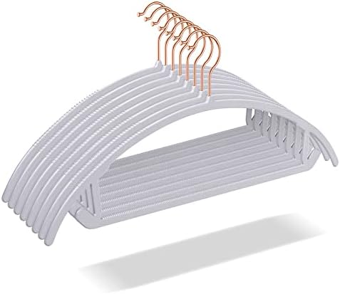 OIKA 50 Pack No-Bump Plastic Clothes Hangers, Gray, Non-Slip, Space-Saving by DoitonceDoitpermanently