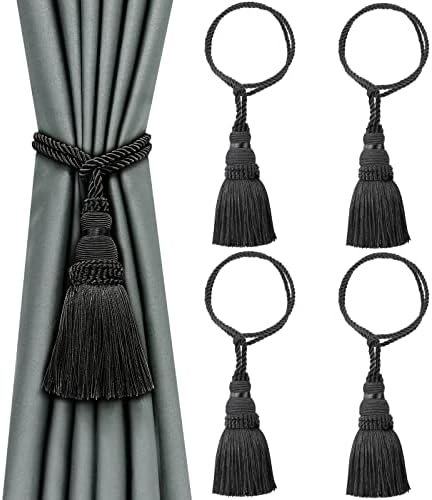 4 Pack Curtain Tie Backs Rope Tassels for Curtain Holdback by fenghuangwu