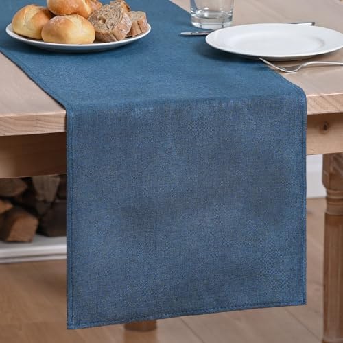 Artoid Mode Navy Blue Table Runner, Seasonal Summer Fall Washable Kitchen Dining Table Decoration for Home Party Decor 13x48 Inch by ArtoidMode