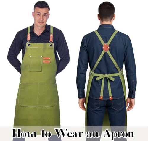 Chef Cotton Canvas Apron for Men Women with Pockets - Image 4