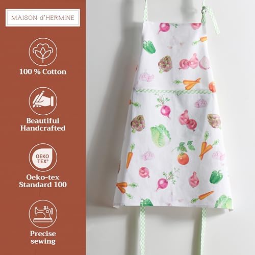 Maison d' Hermine Aprons for women with Pocket 100% Cotton (27.50"x31.50") - Image 2
