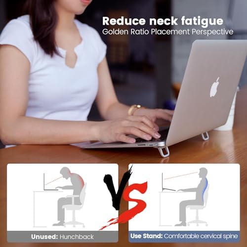 Nillkin Computer Keyboard Stand for Desktop with 3 Adjustable Angles, Mini Laptop Feet, Flip Keyboard Riser Feet for Keyboards, Laptop Stand for MacBook, Dell, HP, Other 14-16 Inches, Silver - Image 4