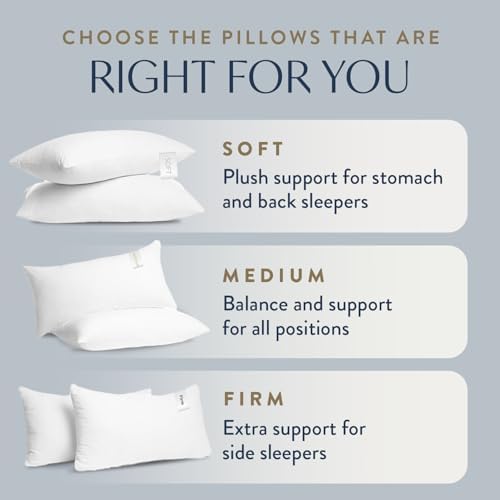 Digital Decor 100% Cotton Fabric Luxury Hotel Pillows King Size Set of 2, Cooling Down Alternative Bed Pillows for Sleeping, Hypoallergenic Soft Pillows for Side & Back, Made in USA, 36" x 20" - Image 3