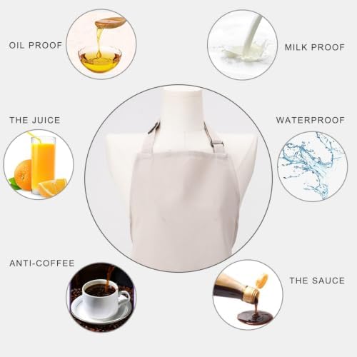 Kitchen Bib Chef Apron for Women Men with Pockets - Image 3