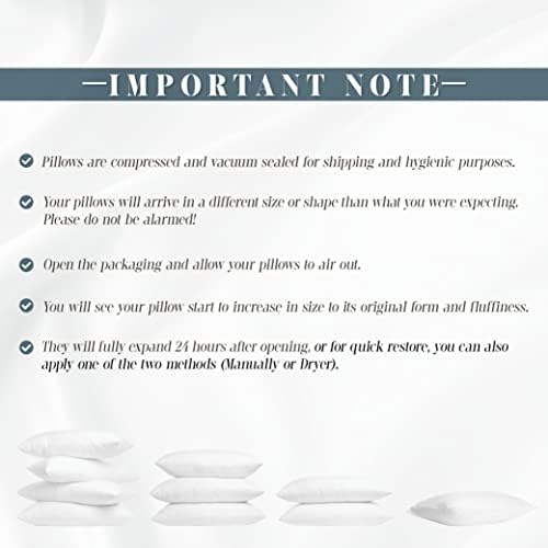 Elegant Comfort 2-Pack Pillow Insert Poly-Cotton Shell Siliconized Fiber Filling, 18 x 18, White 2 Count - Image 6