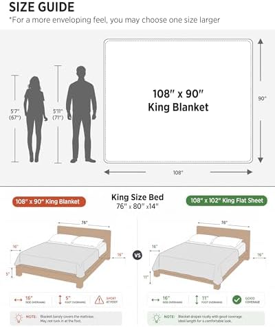 Bedsure Checkered Soft Cozy King Size Blankets for Bed, Beige, 108"×90" - Image 7