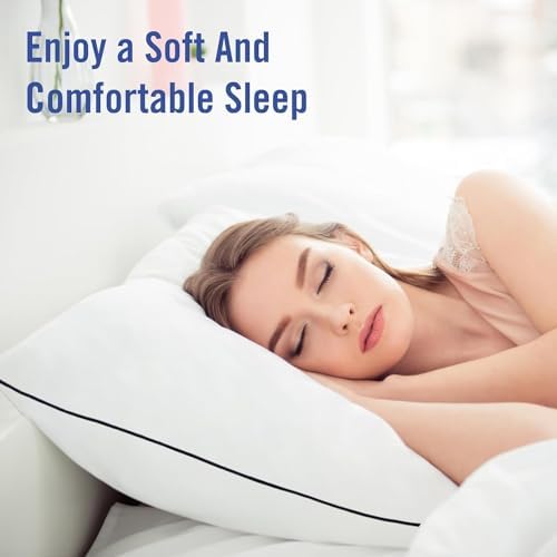 Vorouhals Hotel Collection Bed Pillows for Sleeping 4 Pack Standard Size Cooling Pillows Set of 4 for Back, Stomach or Side Sleepers, Super Soft Down Alternative Microfiber Filled Pillows - Image 6
