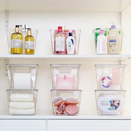 Vtopmart 2 Pack Clear Stackable Storage Bins with Lids and Handles, Large - Image 5