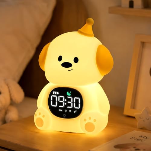 Dog Kids Alarm Clock with Night Light, OK to Wake Clock for Toddler by Aokpsrt