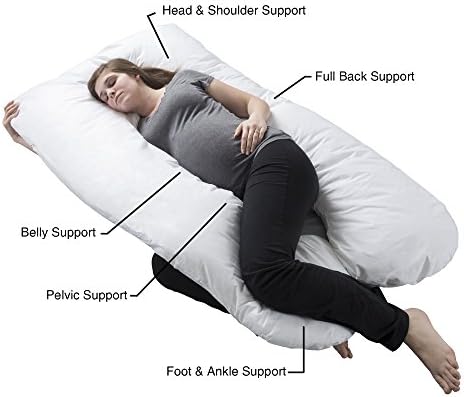 Lavish Home Pregnancy Pillow, Body Cushions for Adults, White, 60” x 38” - Image 6