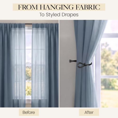 RTZEN Metal Curtain Tiebacks, Drapery Holders for Wall, 2 Pcs - Image 5