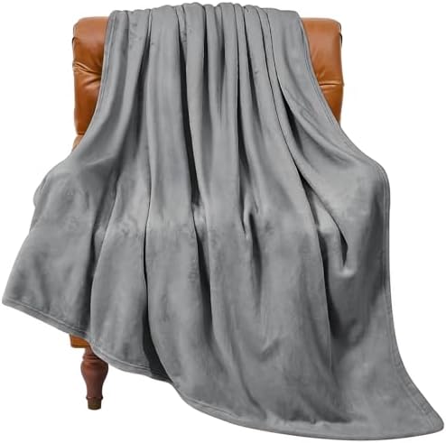 BEDELITE Fleece Blanket Soft Plush Throw for Couch Grey 50"x60" by BEDELITE