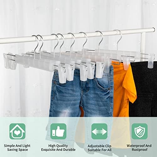 Pants Hangers with Clips, Skirt Hangers, 30 Pack, Translucent - Image 2