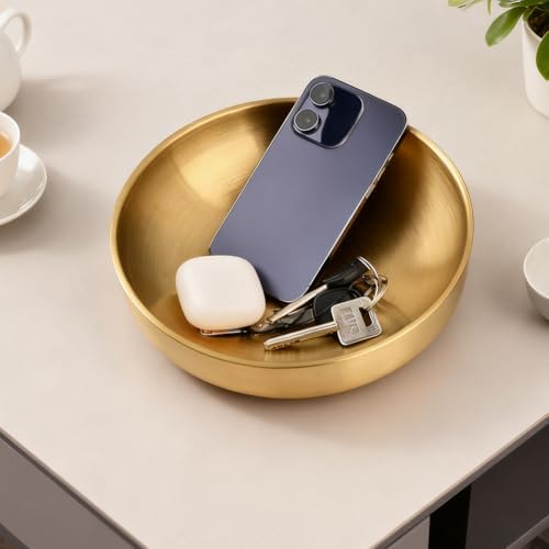 7.9inch Key Bowl for Entryway Table,Gold Decorative Bowl Key Dish for Organizing - Image 7