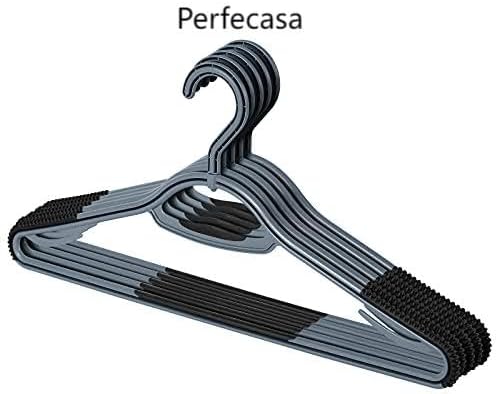 Extra Non Slip Plastic Clothes Hangers 30 Pack, with Sure Grip Rubber, 360 Degree Swivel Hook, Space Saving (Steel Blue/Cool Grey) - Image 2