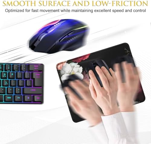 JIKIOU 3 Pack Mouse Pad with Stitched Edge, Portable Size-10.2x8.3in Peony - Image 4