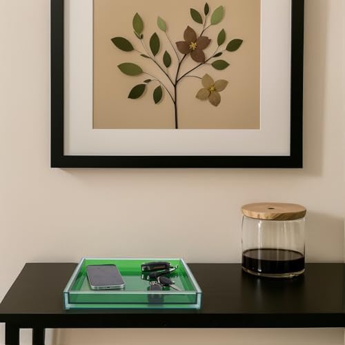 Creative Acrylic Decorative Tray, 10"x10" Modern Decorative Trays Jewelry Perfume Makeup Organizer Clear Square Bathroom Sink Vanity Tray for Bathroom, Vanity, Serving, Coffee Table, Living Room - Image 6