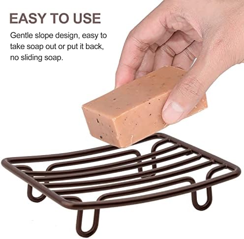 Bar Soap Dish Holder for Shower Bathroom Stainless Steel Rust Proof Self Draining, Bronze-2 Pack - Image 4