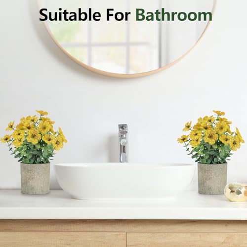 2 Pack Small Fake Plants Potted Artificial Plants Artificial Flowers Potted - Image 4