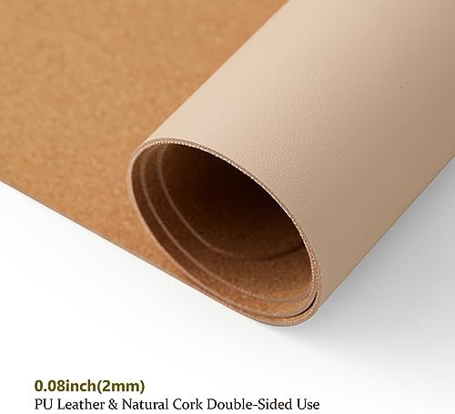 Large Cork Desk Mat - 47.2"x 17" Desk Pad for Office and Home - Ideal for Large Mouse Pad and Desk Mats on Top of Desks(Apricot) - Image 3
