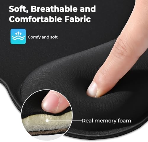 EooCoo Ergonomic Mouse Pad with Wrist Rest, Memory Foam Support Mousepad - Image 4