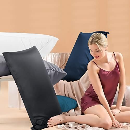 WishSmile Cooling King Pillowcases Set of 2 Breathable Cool Silky Soft Rayon Derived from Bamboo Fabric, Moisture Wicking for Hot Sleepers, Hair and Skin Friendly, Black, 2 Pack, 20x36IN - Image 6