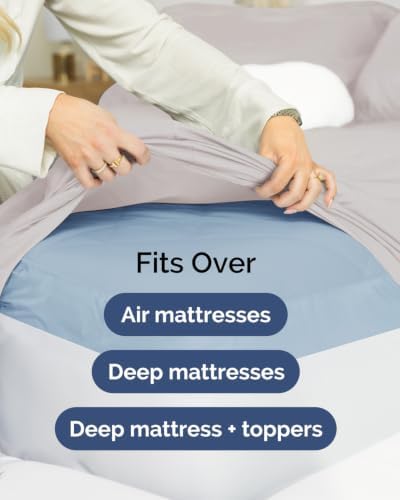 CGK Linens 2 Pack Extra Deep Twin Fitted Sheets - Light Grey - Image 7