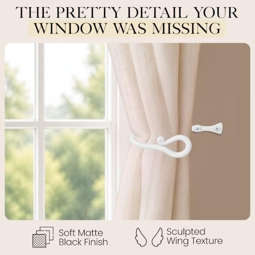 RTZEN Metal Curtain Tiebacks, Drapery Holders for Wall, 2 Pcs - Image 4