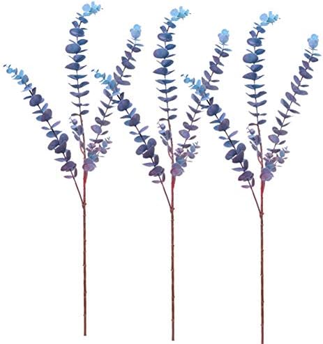 3 Pcs 31.5" Artificial Eucalyptus Leaves Spray for Vase Decor, Blue - Image 7