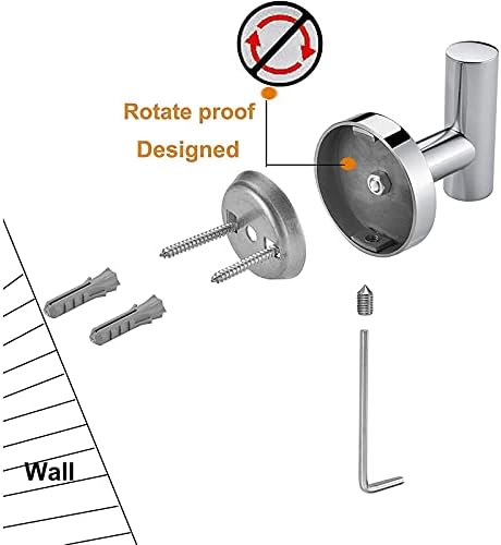 Nolimas Towel Coat Hook Polished Chrome SUS304 Stainless Steel Bathroom Clothes Cabinet Closet Sponges Robe Hook Wall Mounted Round Kitchen Heavy Duty Door Hanger 6 Packs - Image 5