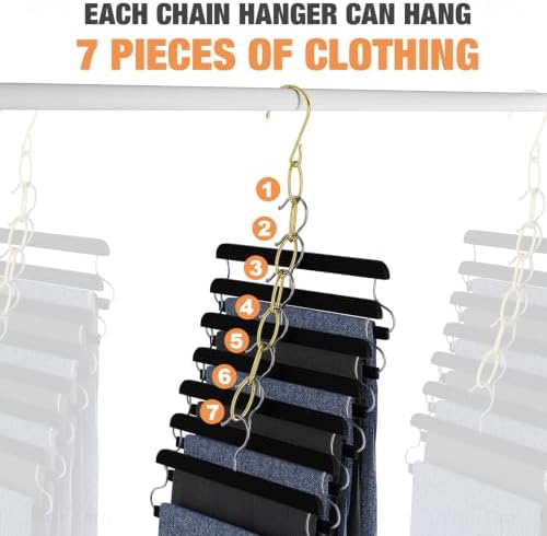 NiHome Clothing Chain Hangers 10-Pack, Space Saving Metal Closet Organizer - Image 4