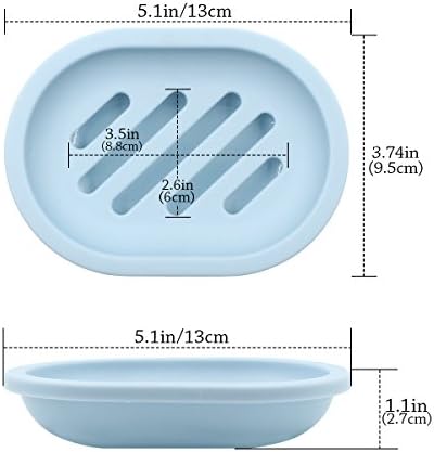 Topsky 2-Pack Soap Dish with Drain, Soap Holder & Saver, Easy Cleaning, Dry, Stop Mushy Soap (Blue) - Image 7