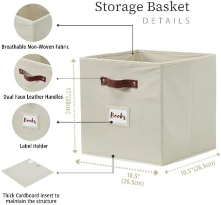 DECOMOMO Storage Bins, Cube Storage Bin with Labels - Image 3